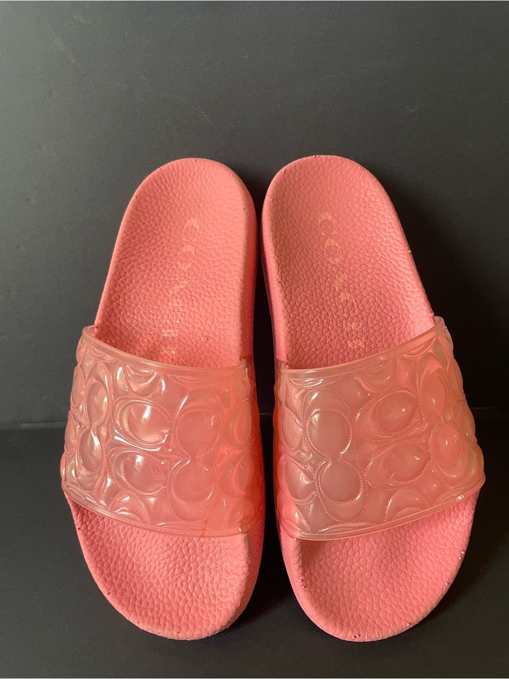 Fun COACH Women Unna Sport Slides in Taffy Pink Size 5 Casual Summer Shoes Logo - Picture 2 of 5